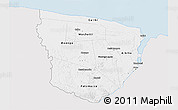 Silver Style 3D Map of Marowijne, single color outside