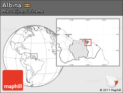 Blank Location Map of Albina, highlighted country, highlighted parent region