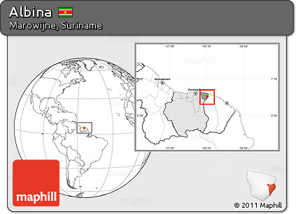 Blank Location Map of Albina, highlighted country, highlighted parent region