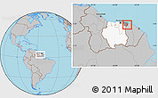 Gray Location Map of Albina, highlighted country, highlighted parent region, within the entire country