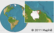 Satellite Location Map of Albina, highlighted country