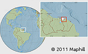 Savanna Style Location Map of Albina, highlighted parent region, hill shading