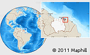 Shaded Relief Location Map of Albina, highlighted country, highlighted parent region