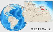 Shaded Relief Location Map of Albina, highlighted parent region, within the entire country