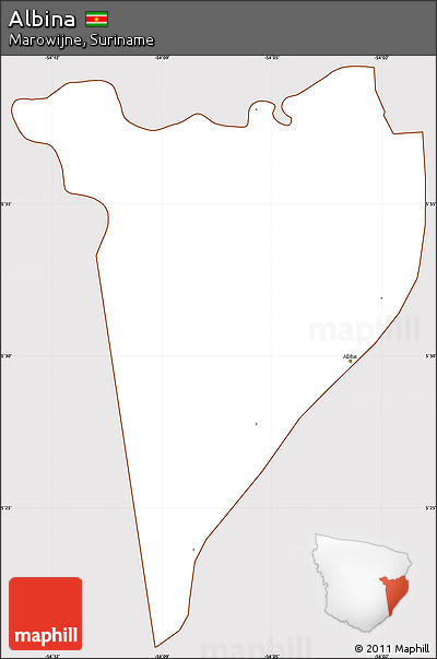 Classic Style Simple Map of Albina, cropped outside