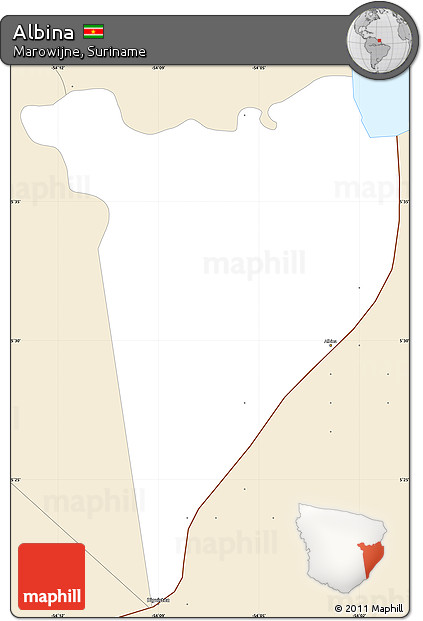 Classic Style Simple Map of Albina