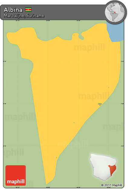 Savanna Style Simple Map of Albina, single color outside