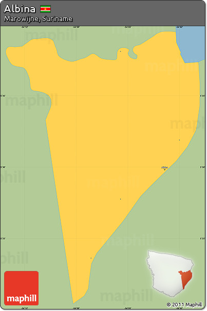 Savanna Style Simple Map of Albina, single color outside
