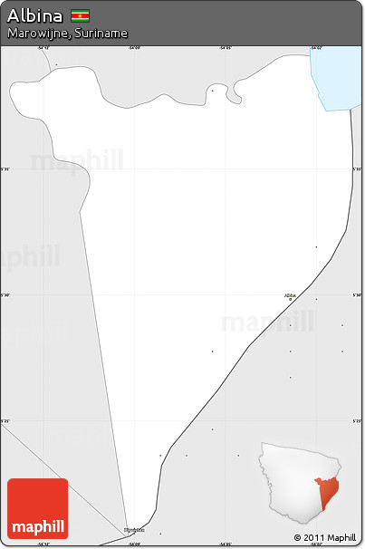 Silver Style Simple Map of Albina