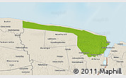 Physical 3D Map of Galibi, shaded relief outside