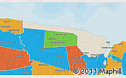 Shaded Relief 3D Map of Galibi, political outside