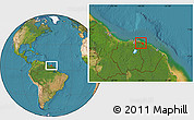Satellite Location Map of Galibi