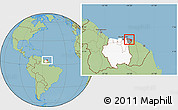 Savanna Style Location Map of Galibi, highlighted country, highlighted parent region