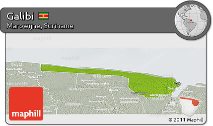 Physical Panoramic Map of Galibi, lighten, semi-desaturated