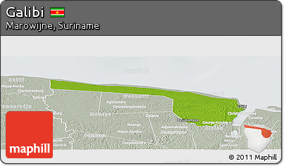 Physical Panoramic Map of Galibi, lighten, semi-desaturated