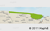 Physical Panoramic Map of Galibi, shaded relief outside