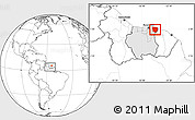 Blank Location Map of Marowijne, highlighted country, within the entire country