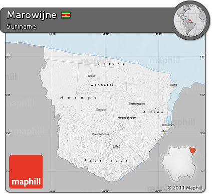 Gray Map of Marowijne, single color outside