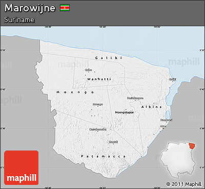 Gray Map of Marowijne, single color outside