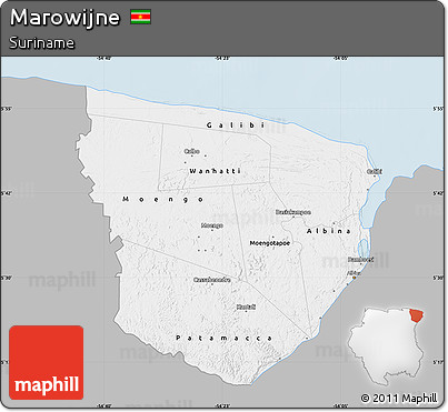 Gray Map of Marowijne, single color outside