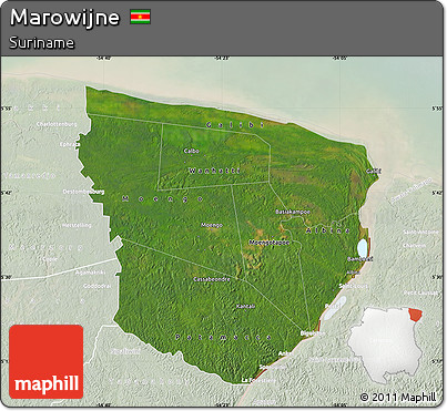 Satellite Map of Marowijne, lighten