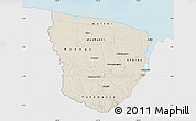 Shaded Relief Map of Marowijne, single color outside
