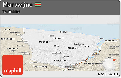 Classic Style Panoramic Map of Marowijne