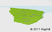 Physical Panoramic Map of Marowijne, single color outside