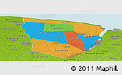 Political Panoramic Map of Marowijne, physical outside