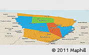 Political Panoramic Map of Marowijne, shaded relief outside
