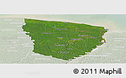 Satellite Panoramic Map of Marowijne, lighten