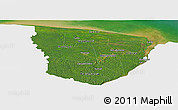 Satellite Panoramic Map of Marowijne, single color outside