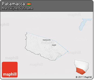 Silver Style 3D Map of Patamacca, single color outside