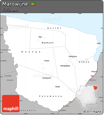 Gray Simple Map of Marowijne