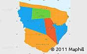 Political Simple Map of Marowijne, single color outside