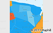 Political Shades Simple Map of Marowijne, political outside
