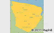 Savanna Style Simple Map of Marowijne, single color outside