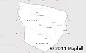 Silver Style Simple Map of Marowijne, cropped outside