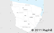 Silver Style Simple Map of Marowijne, single color outside