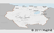 Gray Panoramic Map of Suriname, single color outside