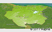 Physical Panoramic Map of Suriname, satellite outside