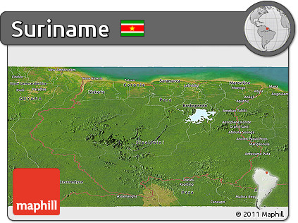Satellite Panoramic Map of Suriname