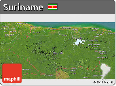 Satellite Panoramic Map of Suriname