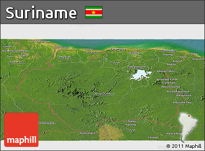 Satellite Panoramic Map of Suriname