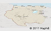 Shaded Relief Panoramic Map of Suriname, lighten, semi-desaturated, land only