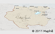 Shaded Relief Panoramic Map of Suriname, lighten, semi-desaturated