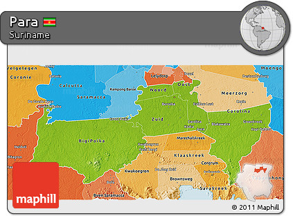 Physical 3D Map of Para, political shades outside