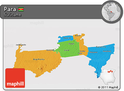 Political 3D Map of Para, cropped outside