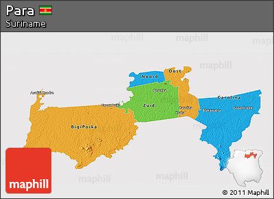 Political 3D Map of Para, cropped outside