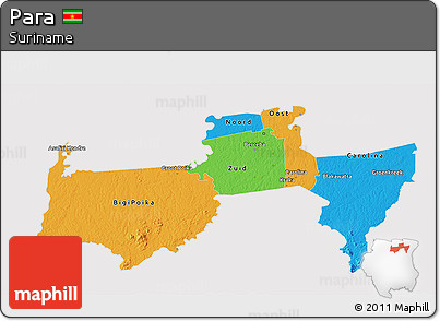 Political 3D Map of Para, cropped outside